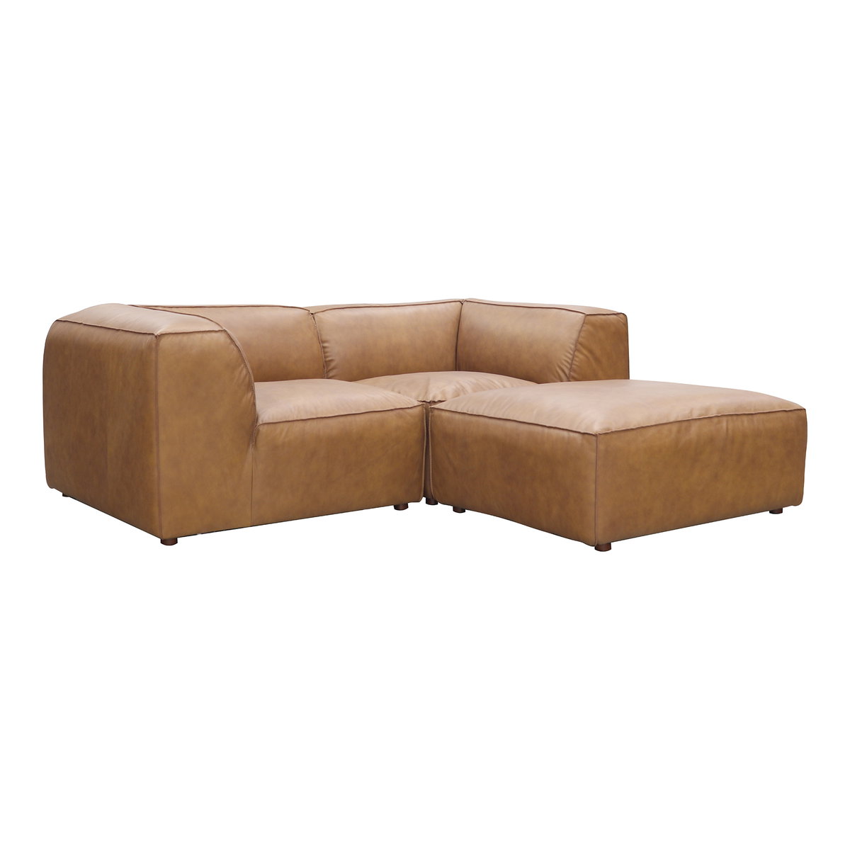 Form Nook Modular Sectional Sonoran Tan Leather, Sectional Sofa by Moe's Home, 81" width x 26" height x 71.5" depth View 2