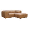 Form Nook Modular Sectional Sonoran Tan Leather, Sectional Sofa by Moe's Home, 81" width x 26" height x 71.5" depth thumbnail 2