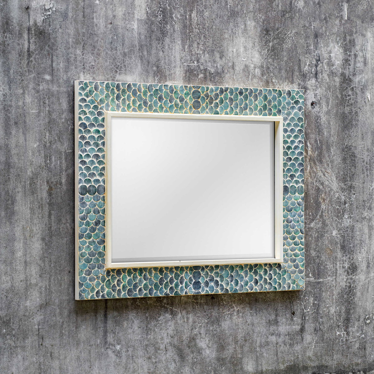 Makaria Coastal Blue Mirror, by Uttermost, 3'2" width x 4' height x 2" depth View 5