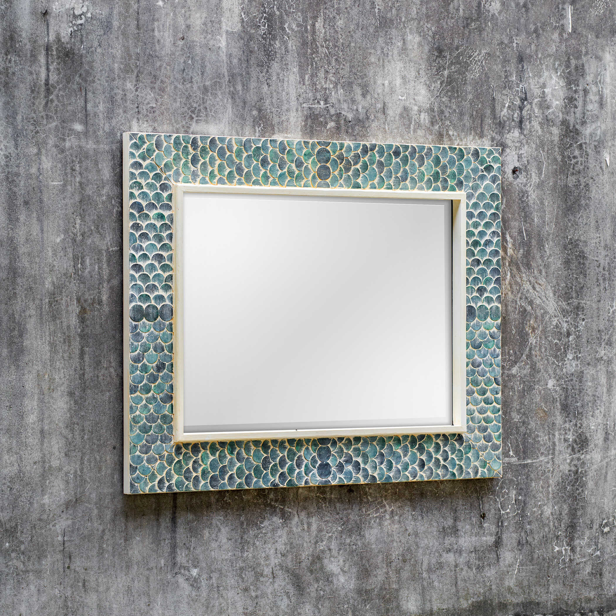 Makaria Coastal Blue Mirror, by Uttermost, 38" width x 48" height x 2" depth View 5