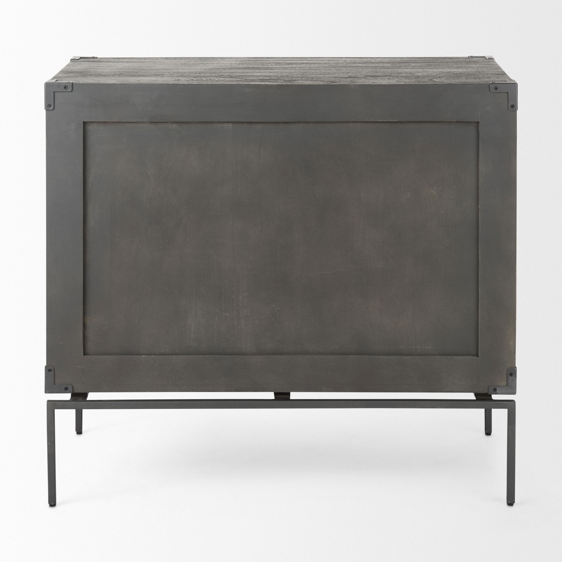 Ward 34L x 18W Brown Wood and Iron 3 Drawer Accent Cabinet, Cabinets & Chest by Mercana, 34" length x 19.25" width x 30.5" height View 7