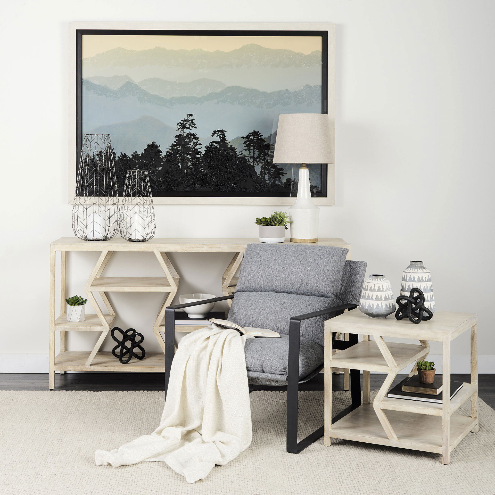 Petiole II Large Gold Toned Metal Table Candle Holder, Candles & Candle Holder by Mercana, 10.83" length x 10.83" width x 24.21" height View 3