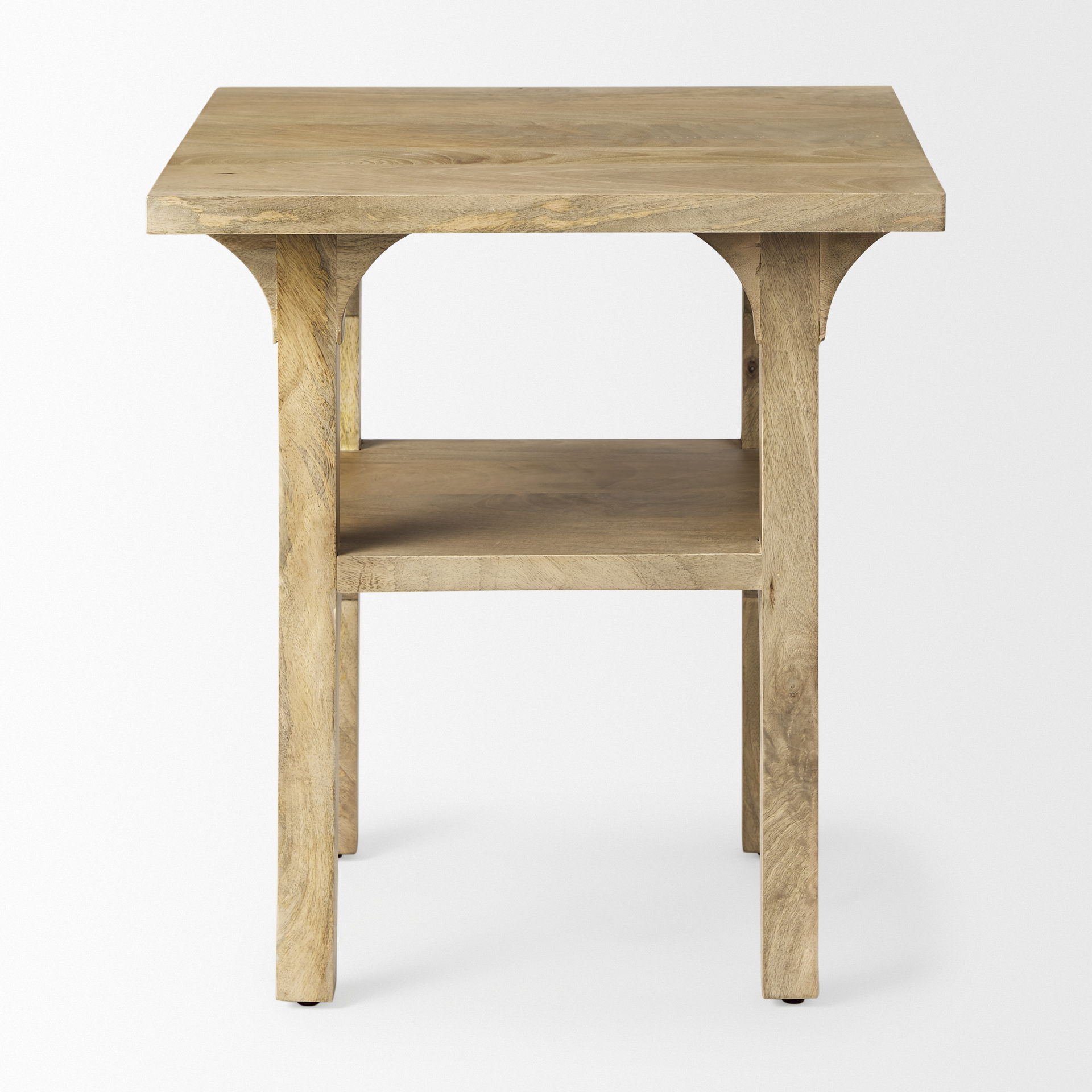 Candace Light Wood Bridge Accent Table, Side & End Table by Mercana, 20" length x 20" width x 22" height View 3