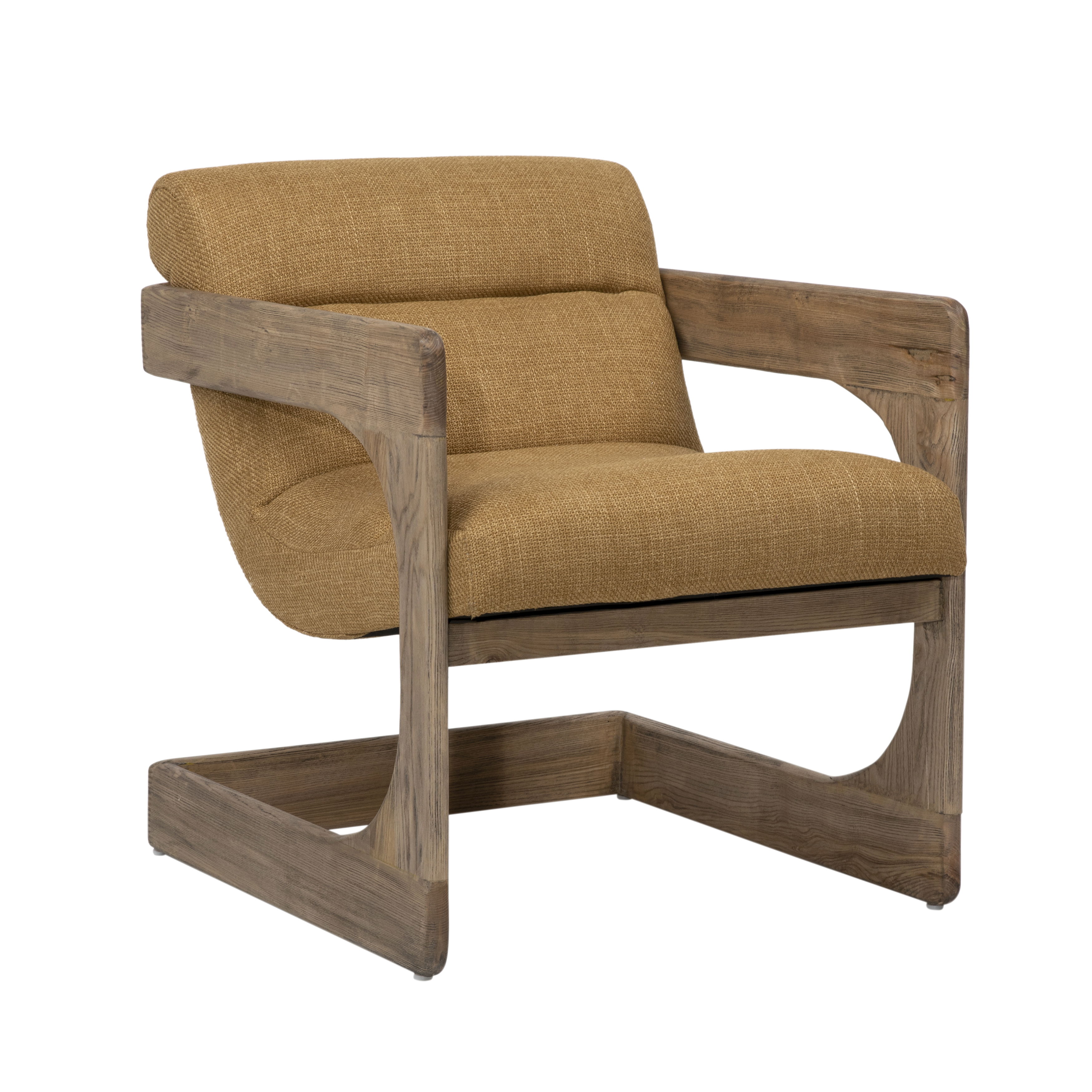 Bridges Occasional Chair Mustard, Accent Chair by Dovetail, 24.25" width x 28.95" height x 31.8" depth View 1