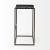 Clarissa Backless 30.25in Seat Bar Stool | Black Leather with Gold Metal, Counter & Bar Stool by Mercana, 18" length x 16" width x 30" height thumbnail 5