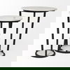 Bombola II (Large) 18L x 18W White Round Marble Top with Black Metal Frame Accent Table, Side & End Table by Mercana, 18" length x 18.11" width x 25.2" height thumbnail 7