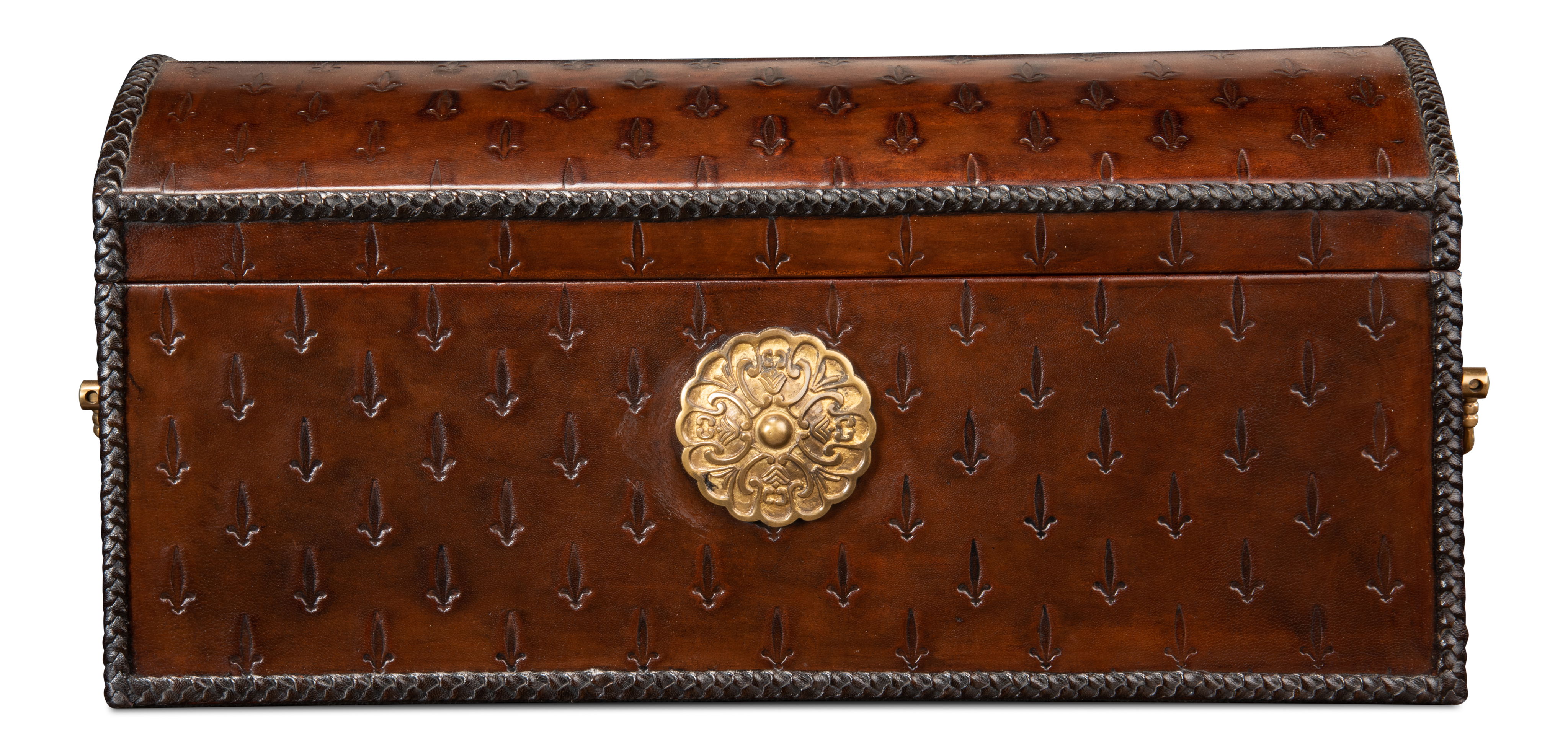 Baron's Leather Box, Oxblood, Decor by Sarreid, 20" length x 8" width x 9" height View 2
