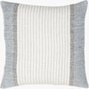 Linen Stripe Buttoned Accent Pillow, Decorative Pillow by Surya, 20" length x 20" width thumbnail
