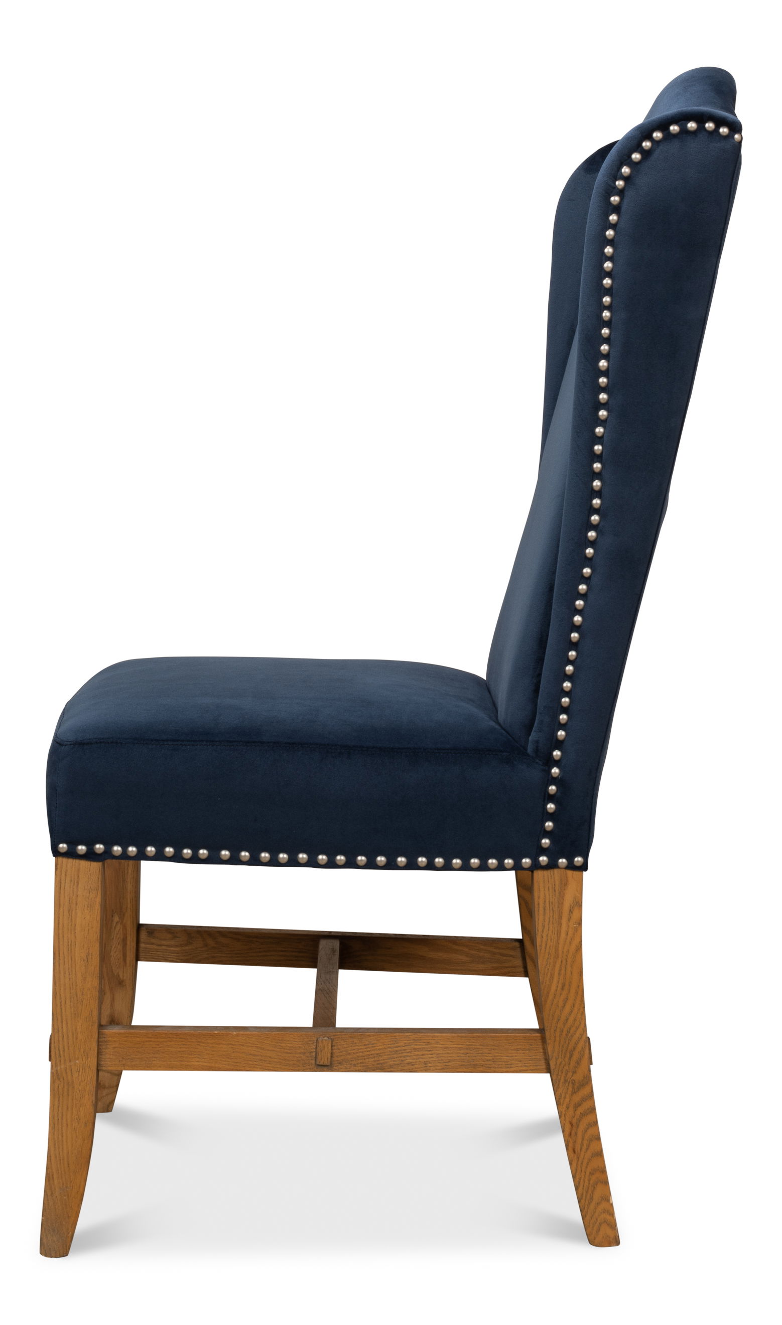High Back Dining Chair, Blue Velvet, by Sarreid, 21" length x 26" width x 46" height View 9