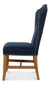 High Back Dining Chair, Blue Velvet, by Sarreid, 21" length x 26" width x 46" height thumbnail 9