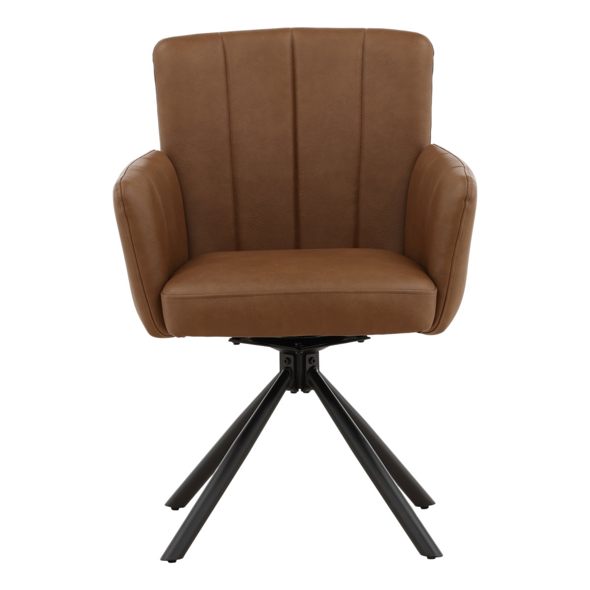Stefano Dining Chair Set of 2 Cognac, by Dovetail, 23.5" width x 33.25" height x 24.5" depth View 2