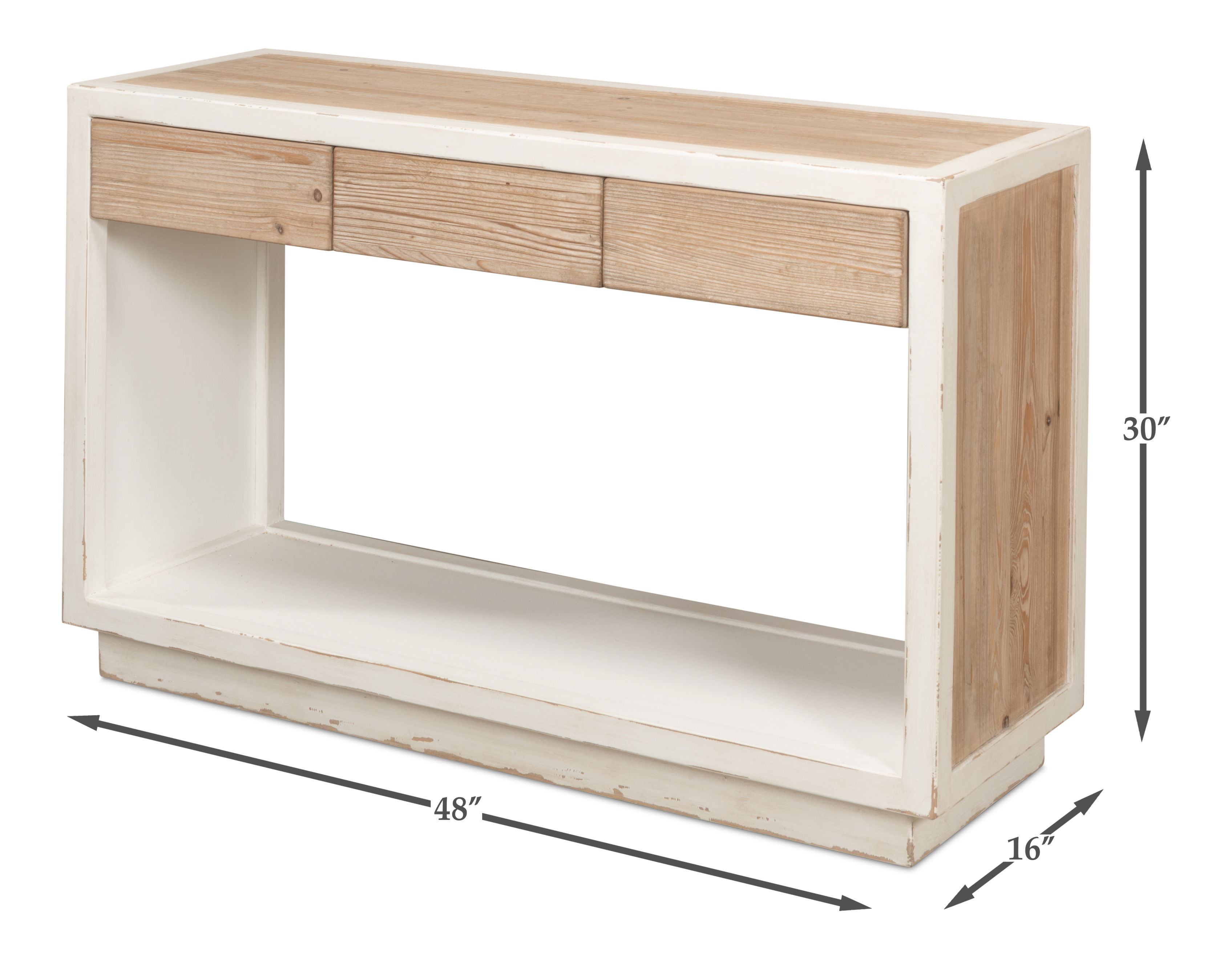 Connor Center Drawer Console, Console Table by Sarreid, 48" length x 16" width x 30" height View 13