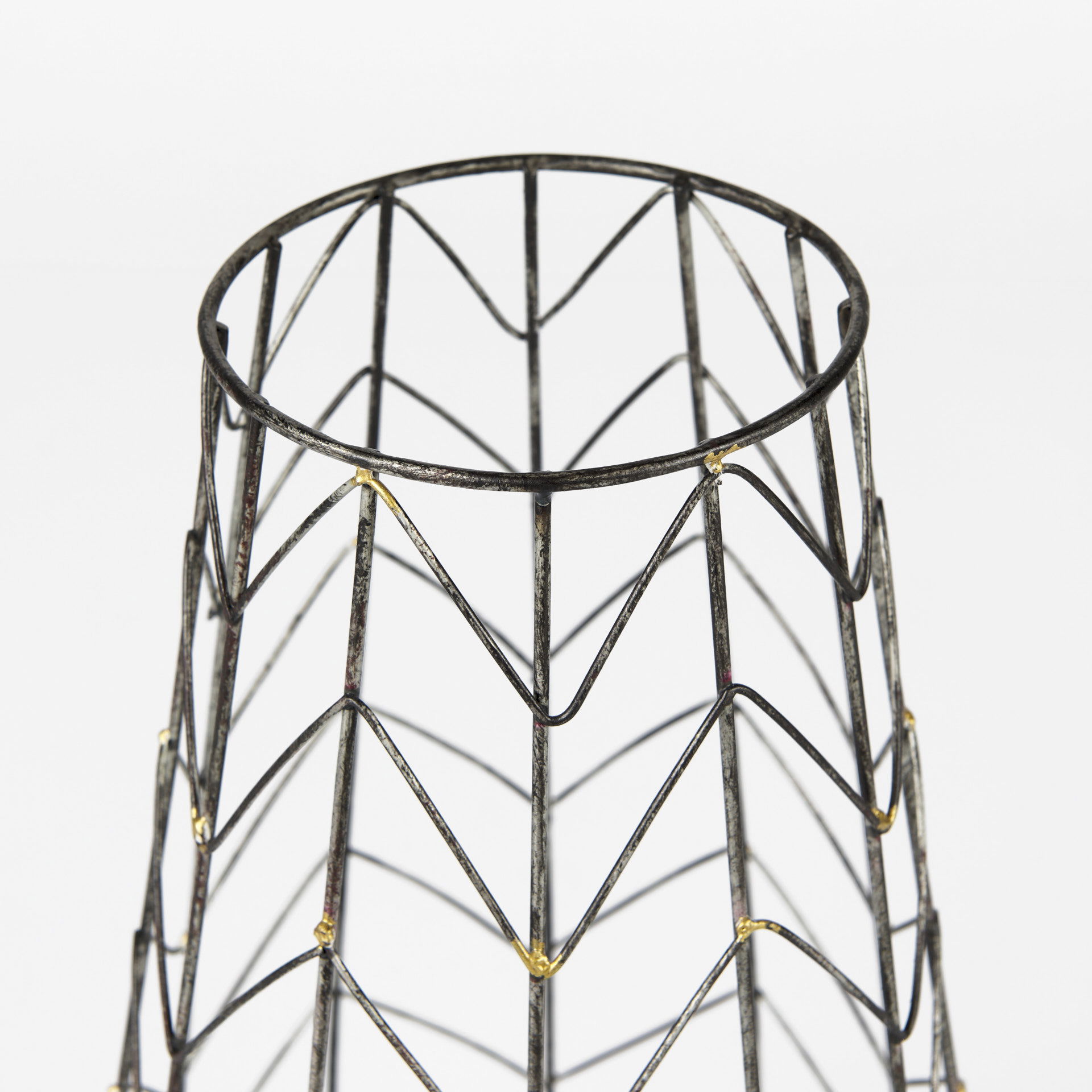 Petiole I Small Gold Toned Metal Table Candle Holder large image 