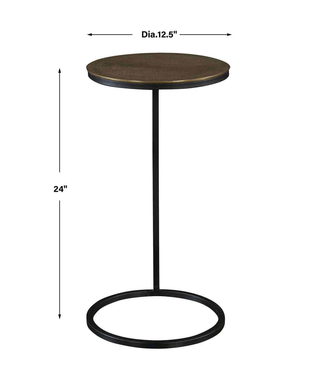 Brunei Gold Accent/Drink Table, Side & End Table by Uttermost, 12.5" width x 24" height x 12.5" depth View 3