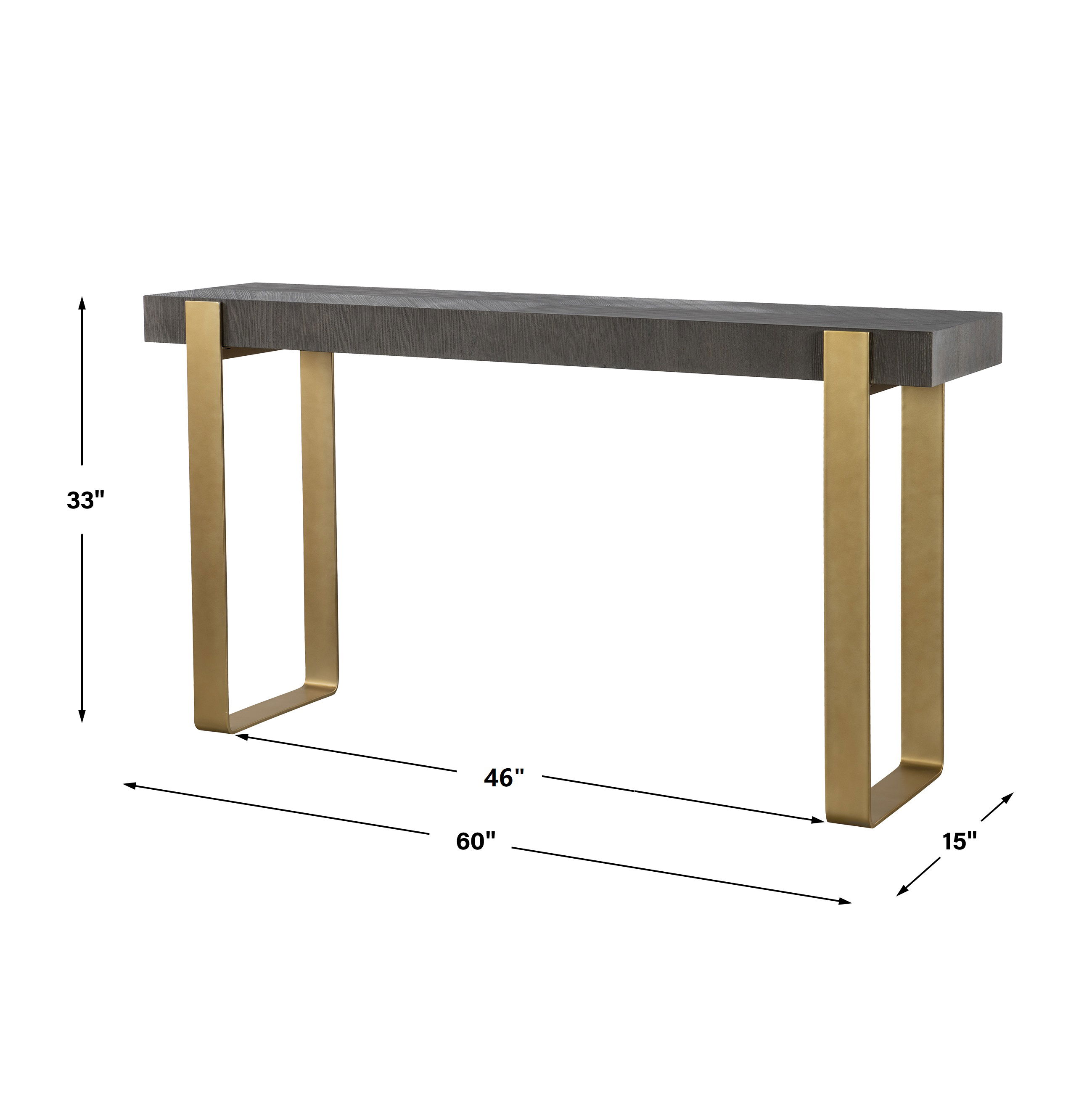 Kea Contemporary Console Table, Furniture by Uttermost, 60" width x 33" height x 15" depth View 3