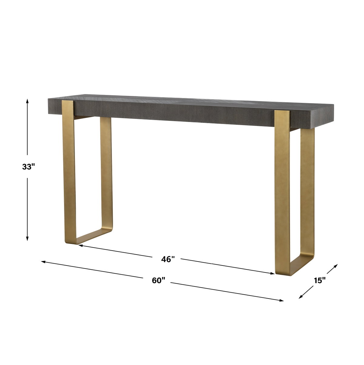 Kea Contemporary Console Table, by Uttermost, 60" width x 33" height x 15" depth View 3