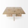 Aida 56 x 34 Rectangular Light Brown Wood Coffee Table, by Mercana, 56" length x 34" width x 15.5" height thumbnail 6