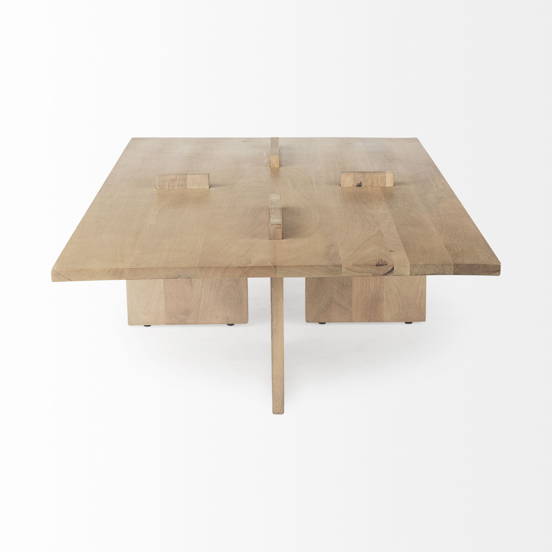 Aida 56 x 34 Rectangular Light Brown Wood Coffee Table large image 