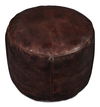 Soccerball Stool, Dark Brown Leather, Seating by Sarreid, 22" length x 22" width x 18" height thumbnail 6