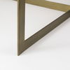 Faye 34L x 34W x 17H Beige Finished Wood with Gold Metal Base Square Coffee Table thumbnail 10