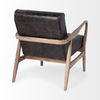 Phineas Black Leather with Brown Wooden Frame Accent Chair thumbnail 7