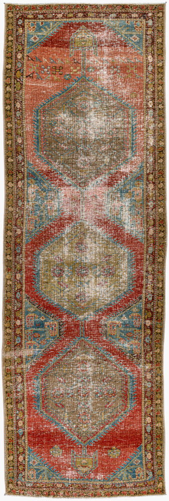 Antique One of a Kind Handmade Rug, by Surya, 9'9" length x 3'2" width