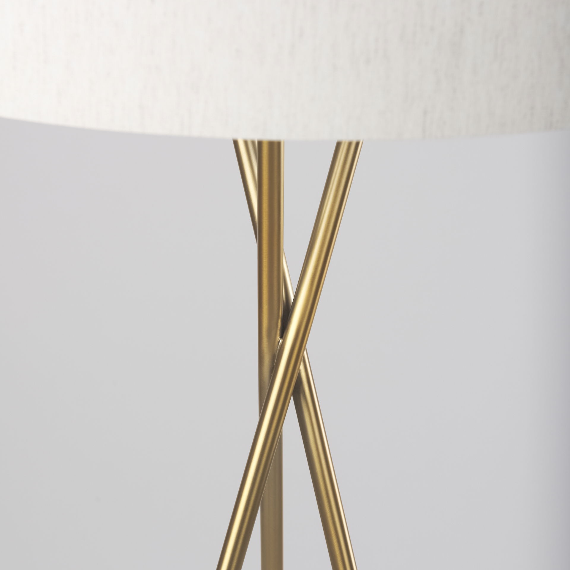 Ambrose  Gold Metal with Cream Fabric Shade Floor Lamp, by Mercana, 20" length x 20" width x 61.75" height View 11
