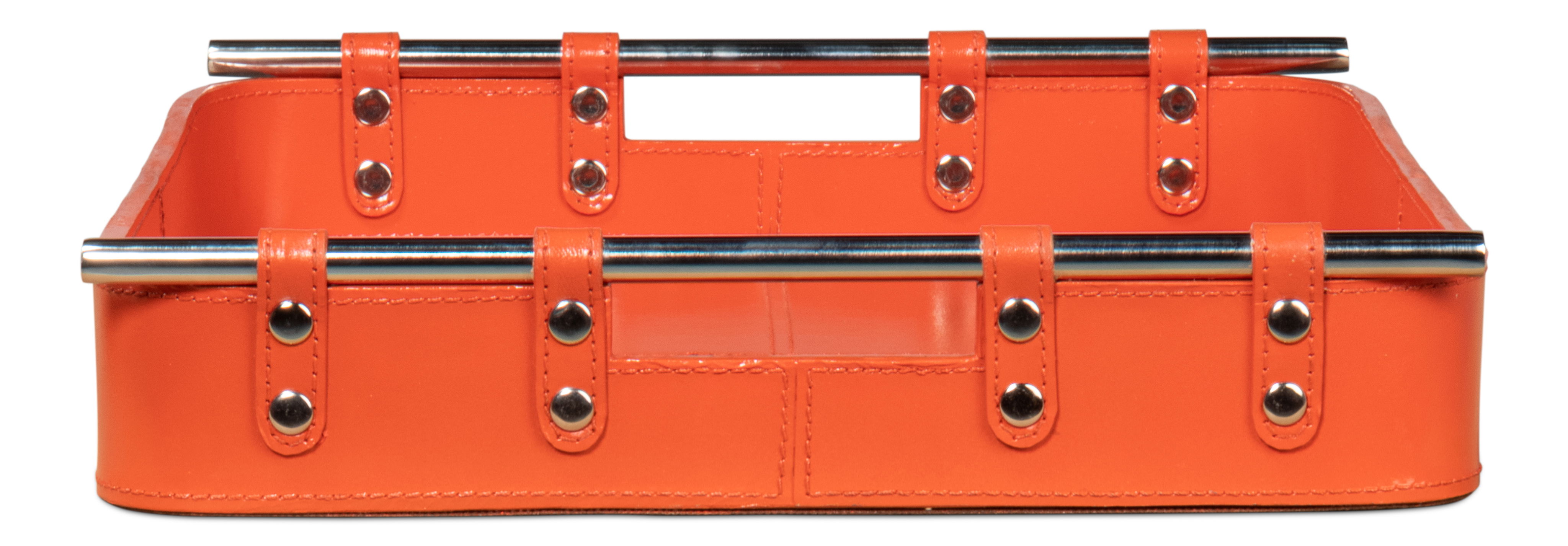 Safari Leather Tray, Orangeade large image 