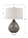 Batova Smoke Gray Lamp, Table Lamp by Uttermost, 17" width x 24.5" height x 17" depth thumbnail 3