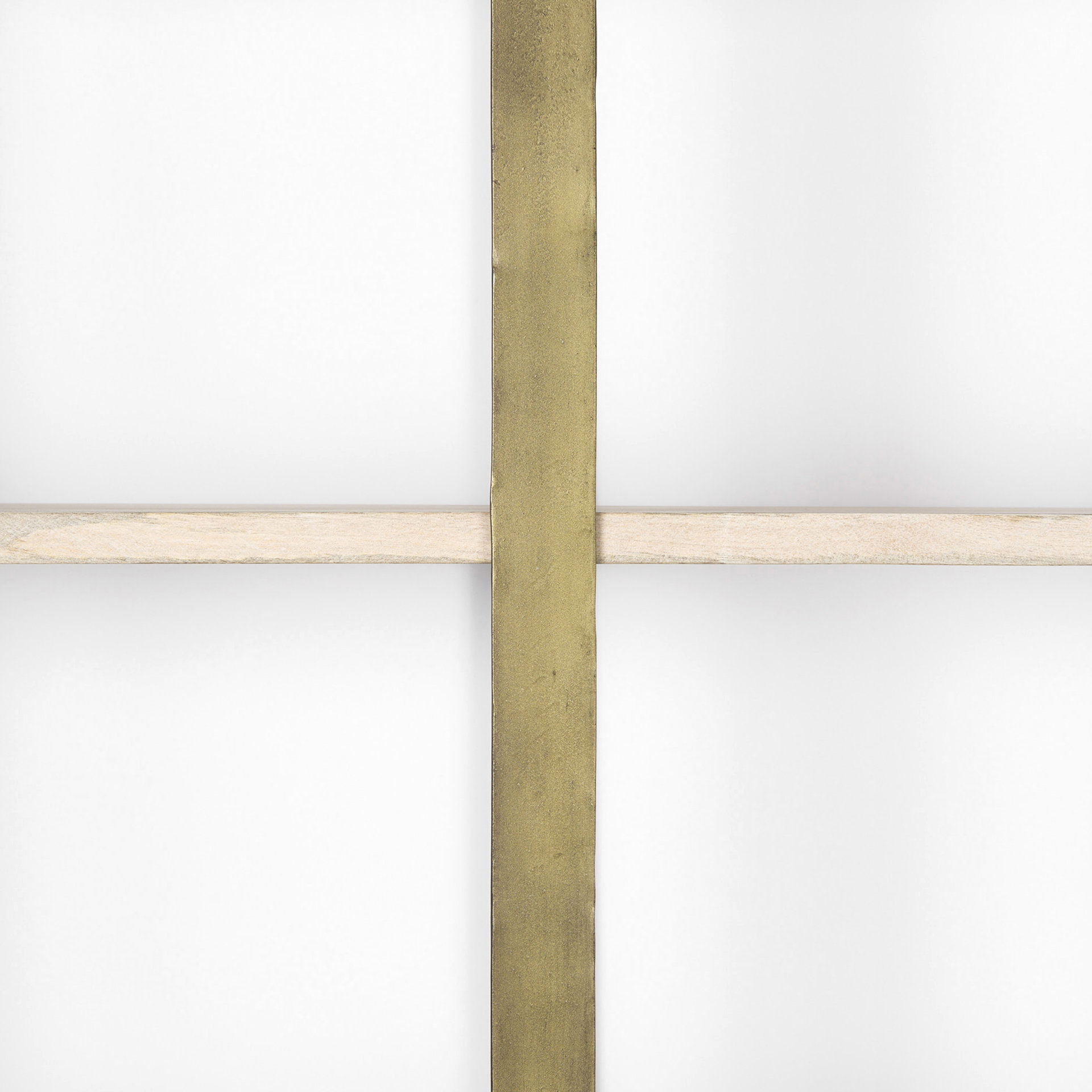 Taunton 80L x 10.5W x 90H Light Brown Wood with Gold Metal Frame 6 Tier Shelving Unit, Shelving & Bookcase by Mercana, 80" length x 10.5" width x 90" height View 12