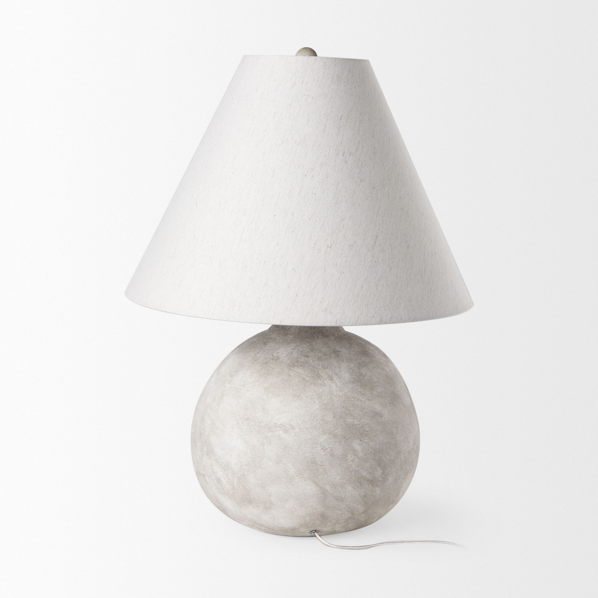 Mehdi Cream Ceramic Table Lamp, by Mercana, 18" length x 18" width x 25.3" height View 7