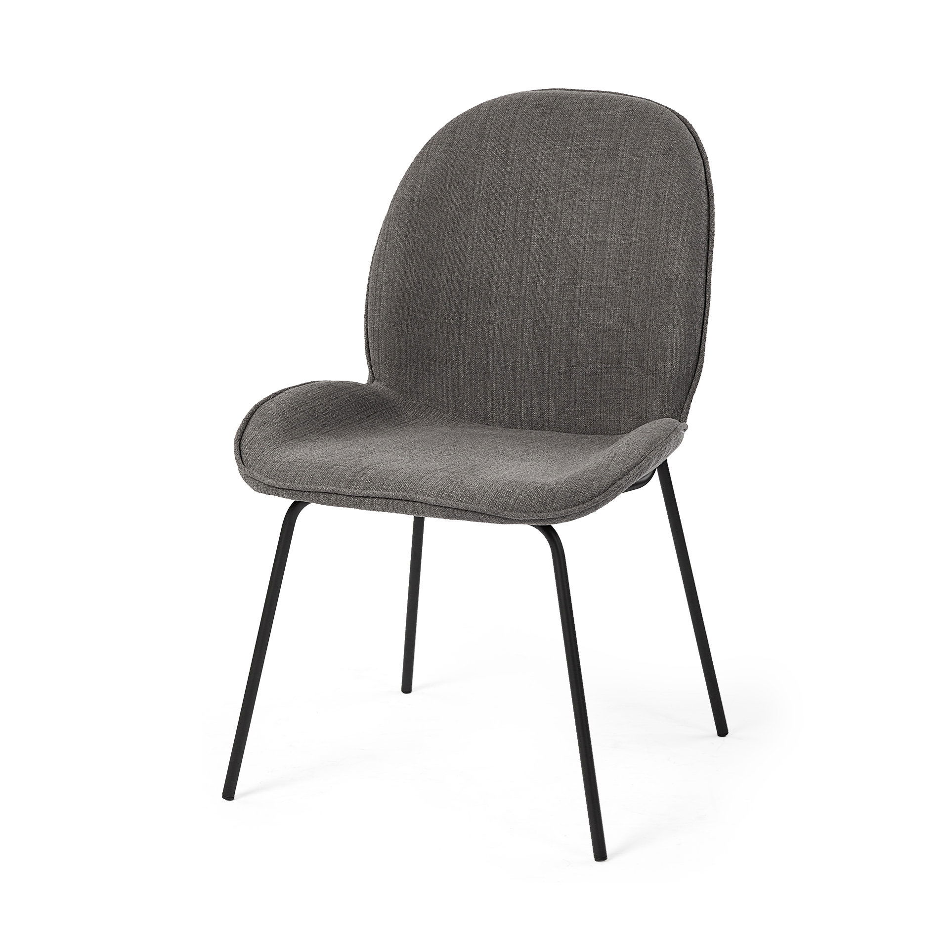 Inala Grey Seat Metal Frame Dining Chair, by Mercana, 21.26" length x 25.59" width x 34.25" height View 1