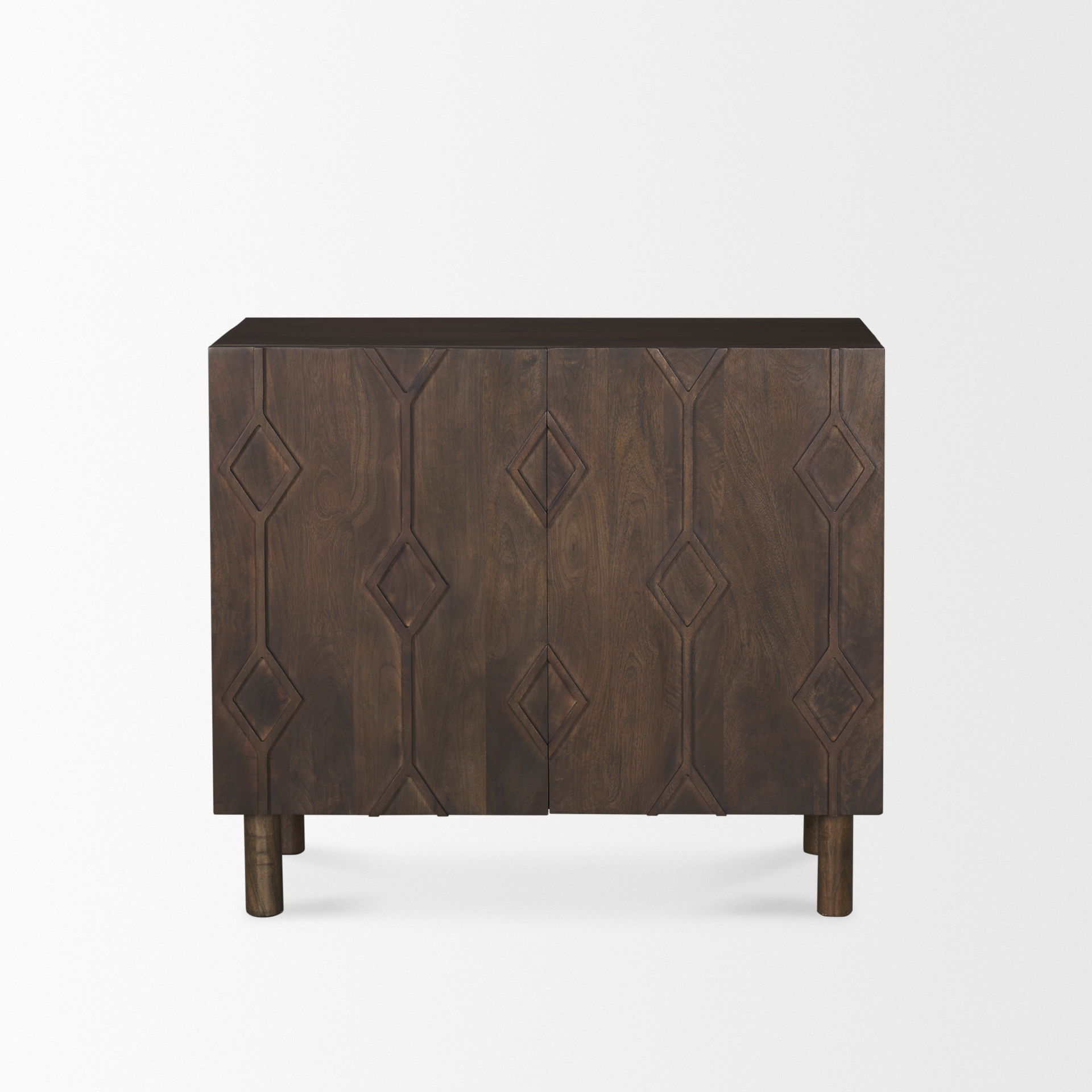 Heera Dark Brown Diamond Motif with Shelf Accent Cabinet large image 