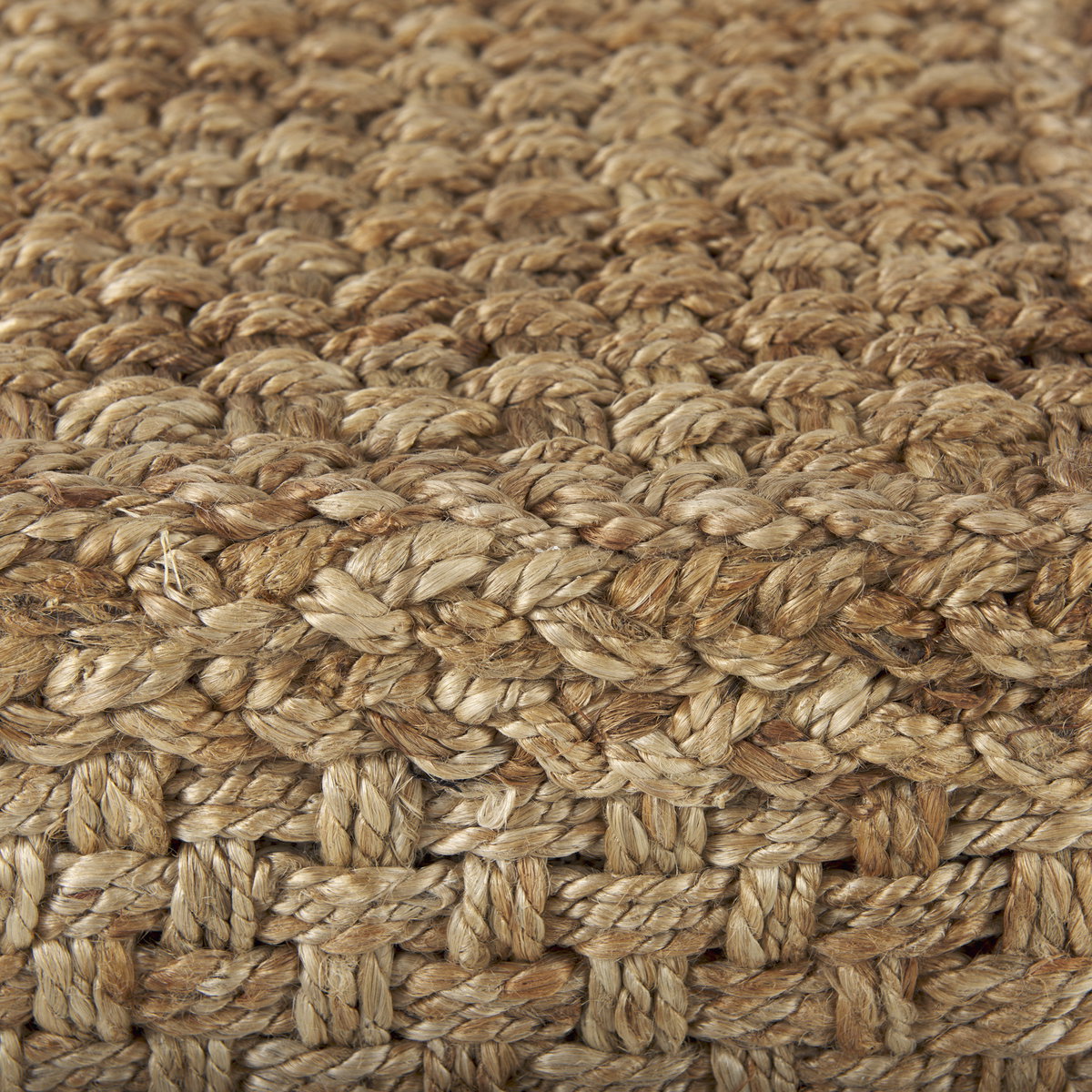Aylin 16.5' Square Brown Jute Pouf, Ottoman by Mercana, 16.5" length x 16.5" width x 17.75" height View 6