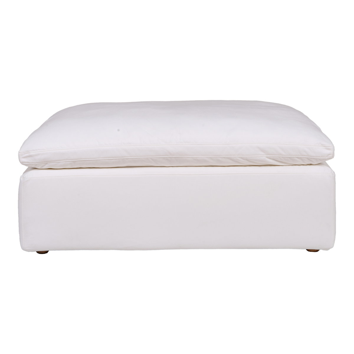Clay Ottoman Cream White, by Moe's Home, 44.5" width x 19.5" height x 44.5" depth View 1