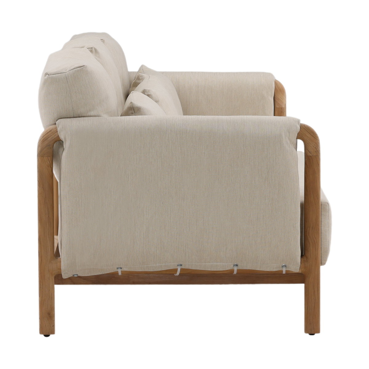 Milburne Outdoor Sofa Beige, Sofas & Sectional by Dovetail, 88" width x 35.35" height x 34" depth View 3