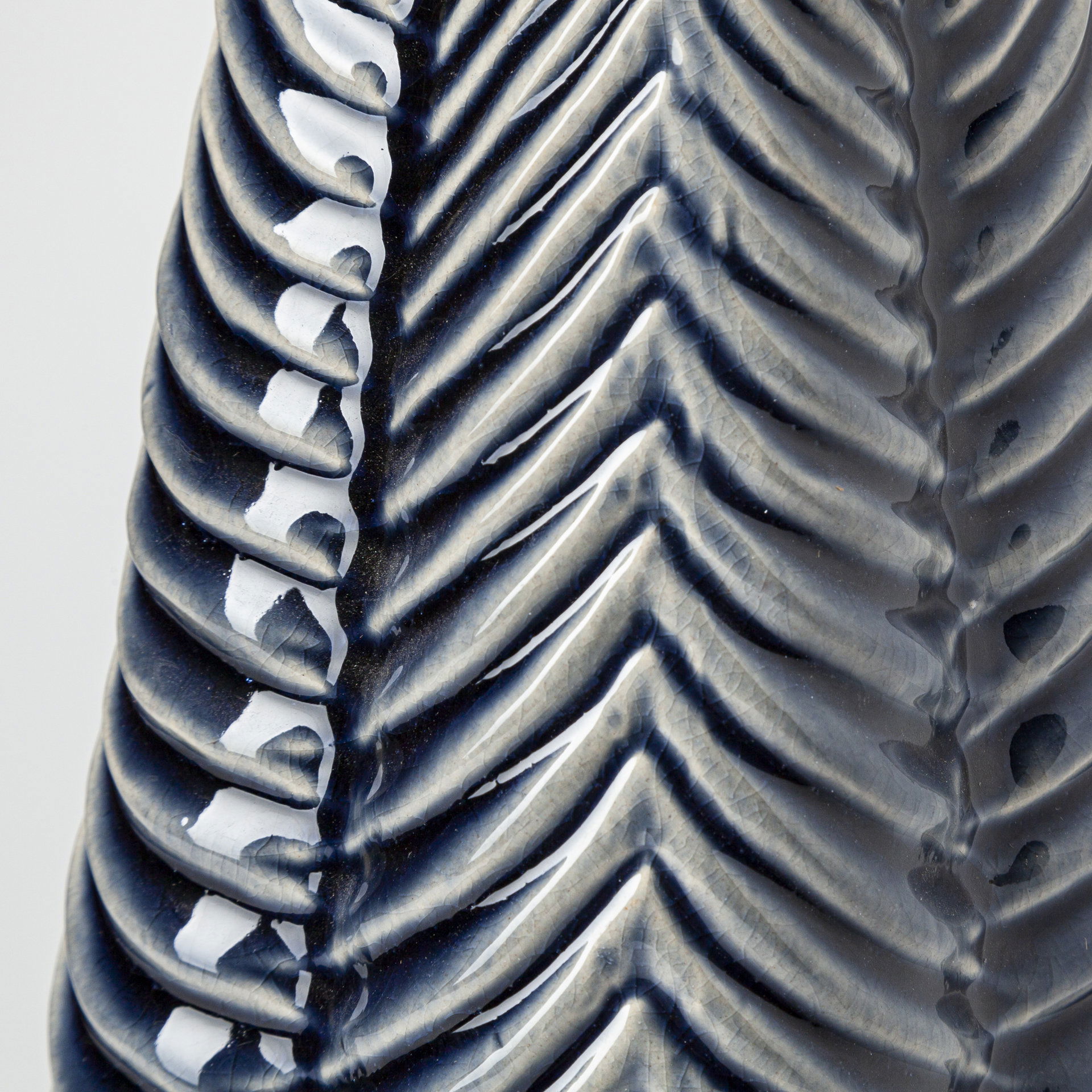 Bashir II Large Dark Navy Gloss Ceramic Vase, by Mercana, 7.48" length x 7.48" width x 15.55" height View 8