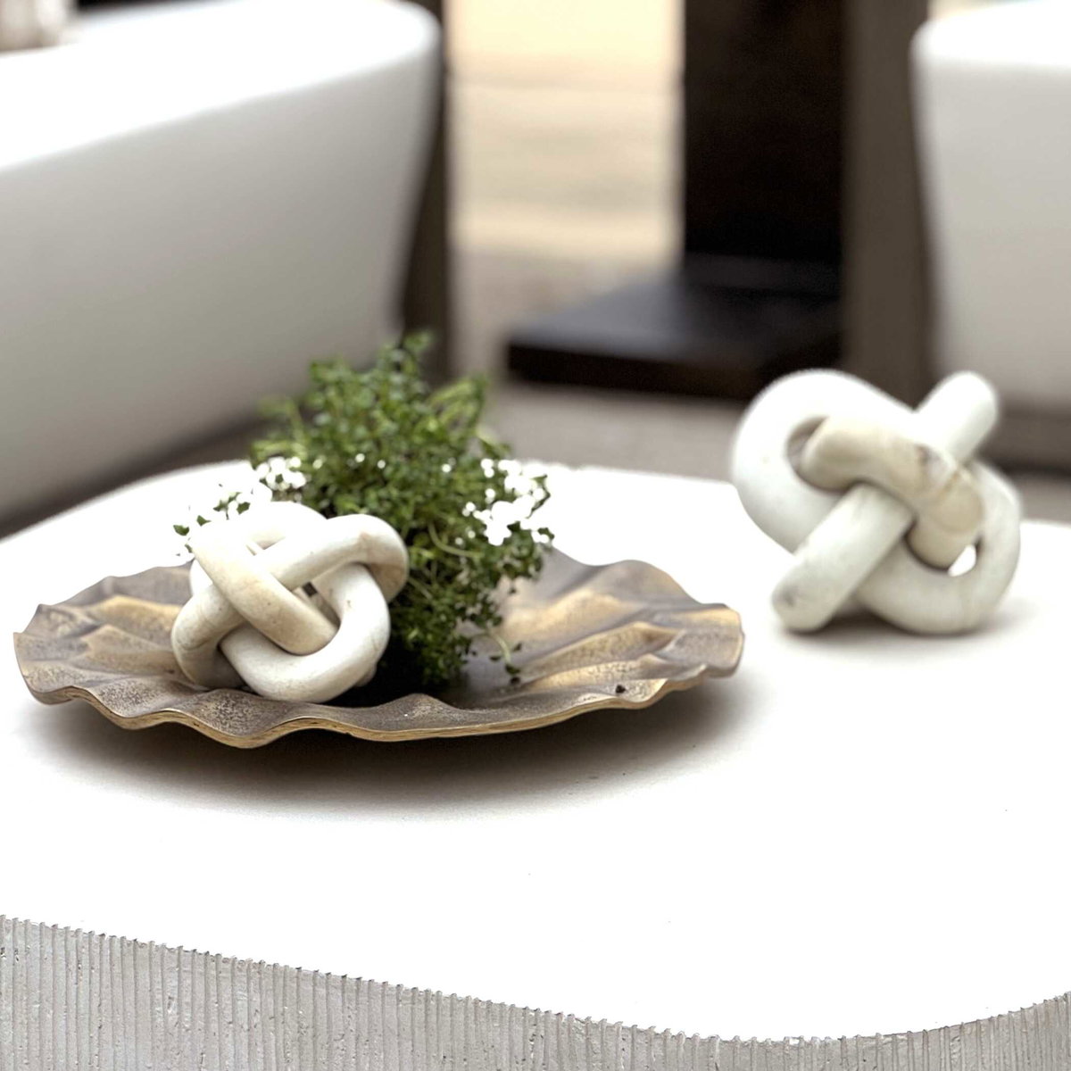 Limestone Link Sculptures Set/2, Decorative by Uttermost, 7.25" width x 7.25" height x 7.25" depth View 6