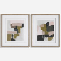 Online Designer Living Room Color Block Framed Prints, Set/2