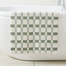 Online Designer Bathroom Square Ribbed Bathmat, 20x34, Eucalyptus