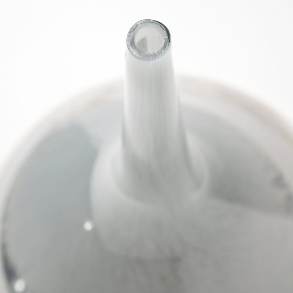 Erie I Short Two Toned Sky Blue Dark Brown Blown Glass Vase, by Mercana, 10.04" length x 10.04" width x 16.73" height View 6