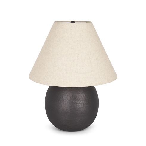 Sadiyah Black Brushed Metal with Beige Shade Table Lamp