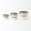 Alani (Set of 3) White Metal Storage Boxes, by Mercana, 8.07" length x 7.48" width x 12.99" height thumbnail 4