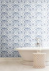 Folksy Floral Blue & White Wallpaper 2 Folksy Floral Blue & White Wallpaper thumbnail 2