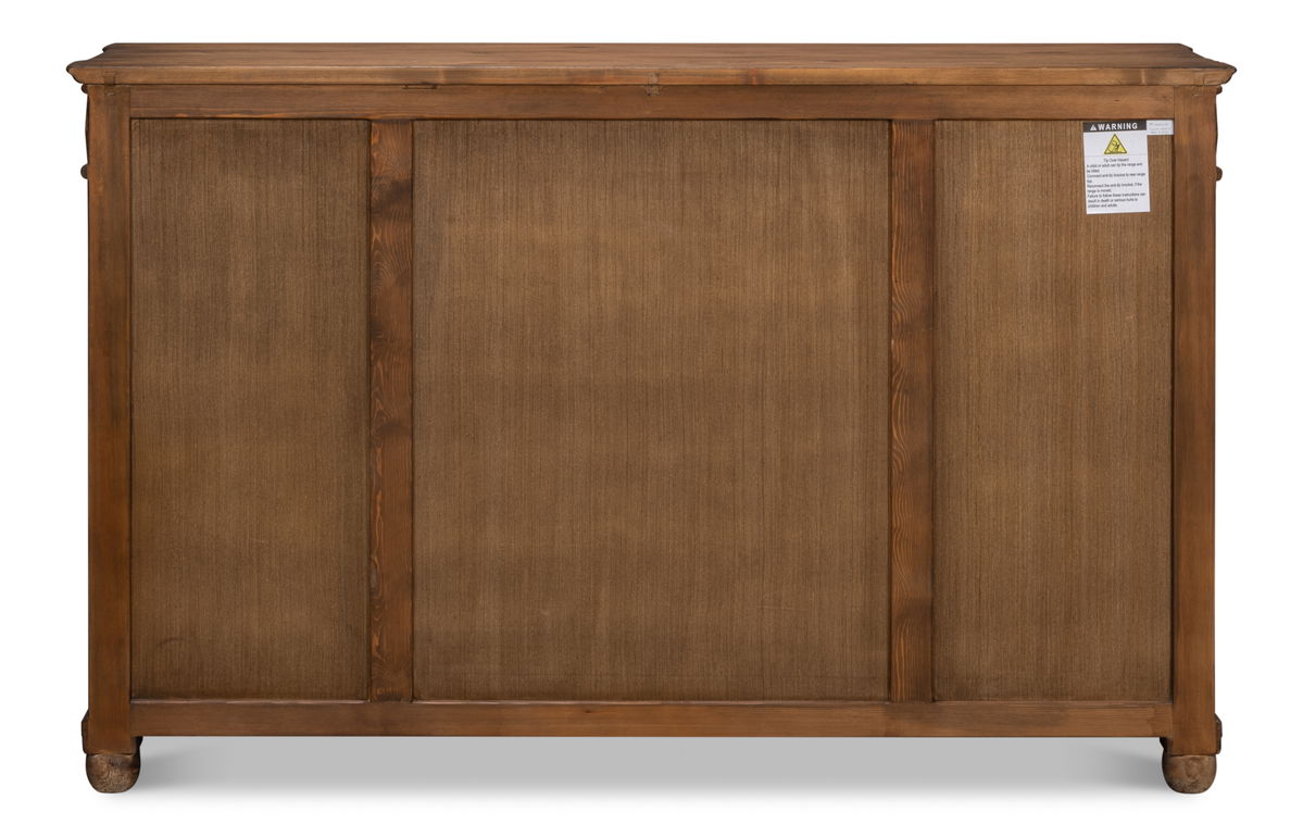 Diamond Wall Sideboard  Brown, by Sarreid, 1'6" length x 5'5" width x 3'5" height View 3