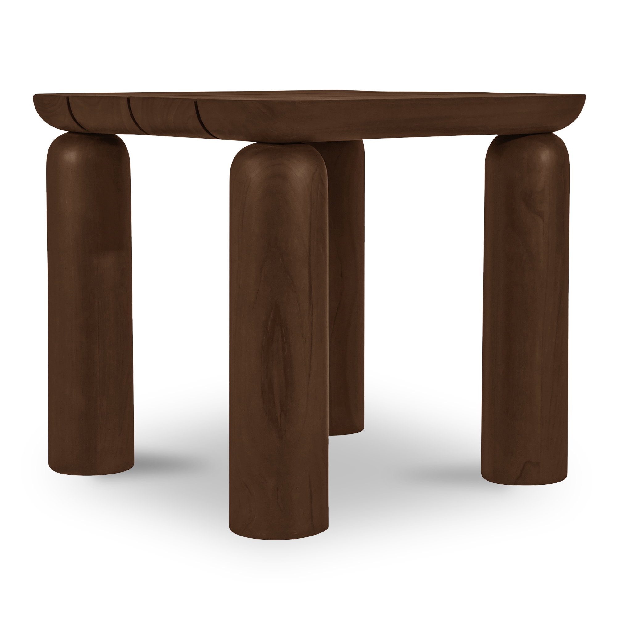 Barclay Outdoor Side Table Brown, Side & End Table by Moe's Home, 22.01" width x 20" height x 22.01" depth View 2