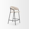 Carolyn Counter Stool with Oatmeal Fabric & Matte Black Metal, Counter & Bar Stool by Mercana, 19.29" length x 20.4" width x 35.8" height thumbnail 7