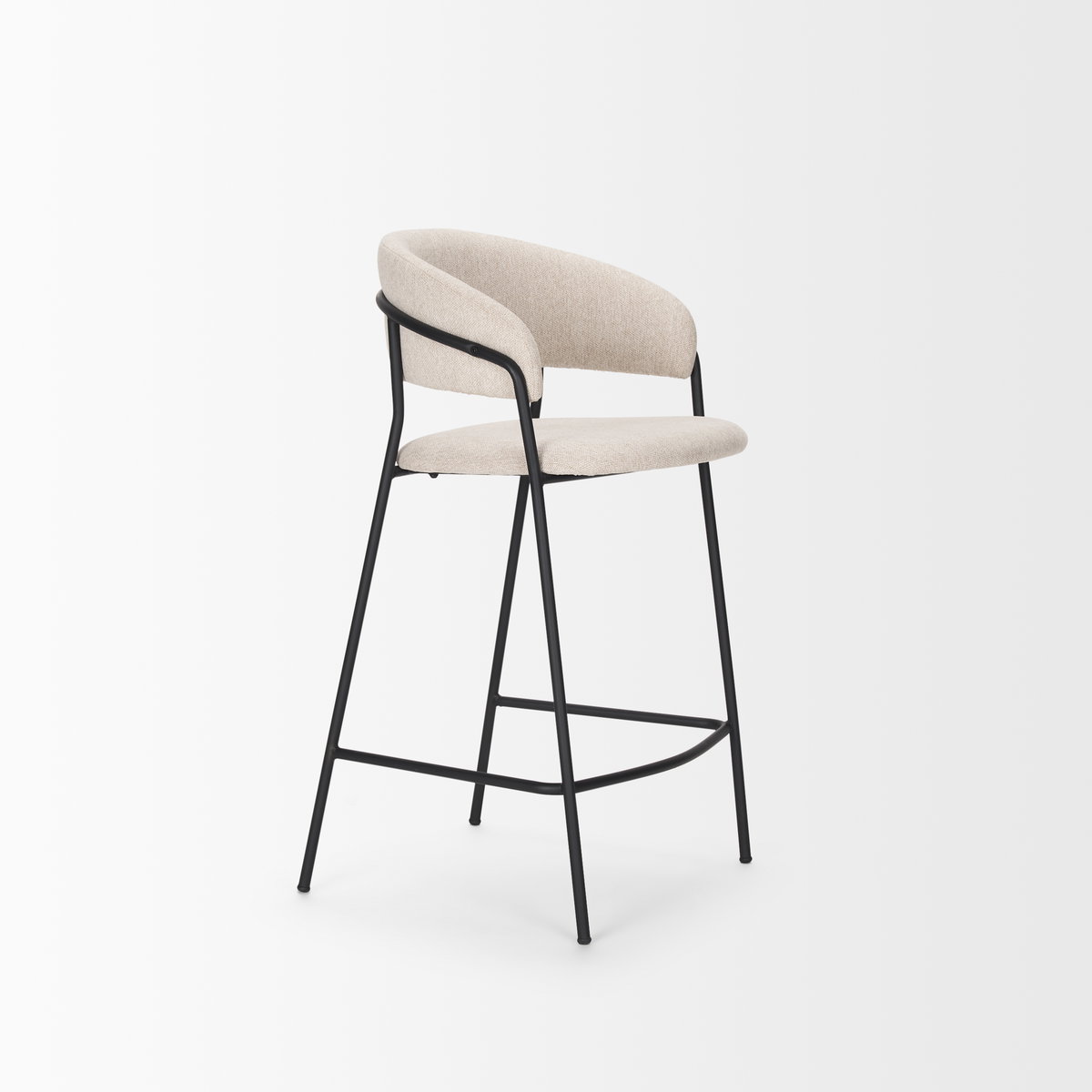 Carolyn Open Back 25.9in Seat Counter Stool | Oatmeal, Counter & Bar Stool by Mercana, 19.29" length x 20.4" width x 35.8" height View 7