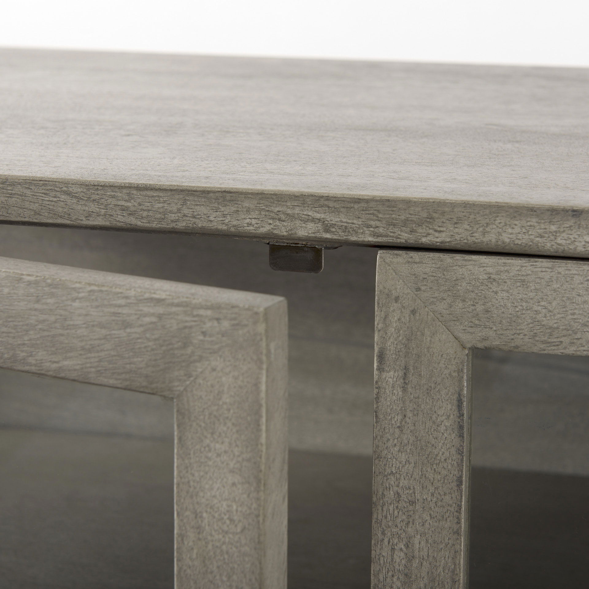 Arelius 36L x 18W x 32H Gray Wood, Black Metal Base with 2 Glass Doors Accent Cabinet large image 