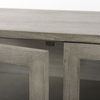 Arelius 36L x 18W x 32H Gray Wood, Black Metal Base with 2 Glass Doors Accent Cabinet thumbnail 7